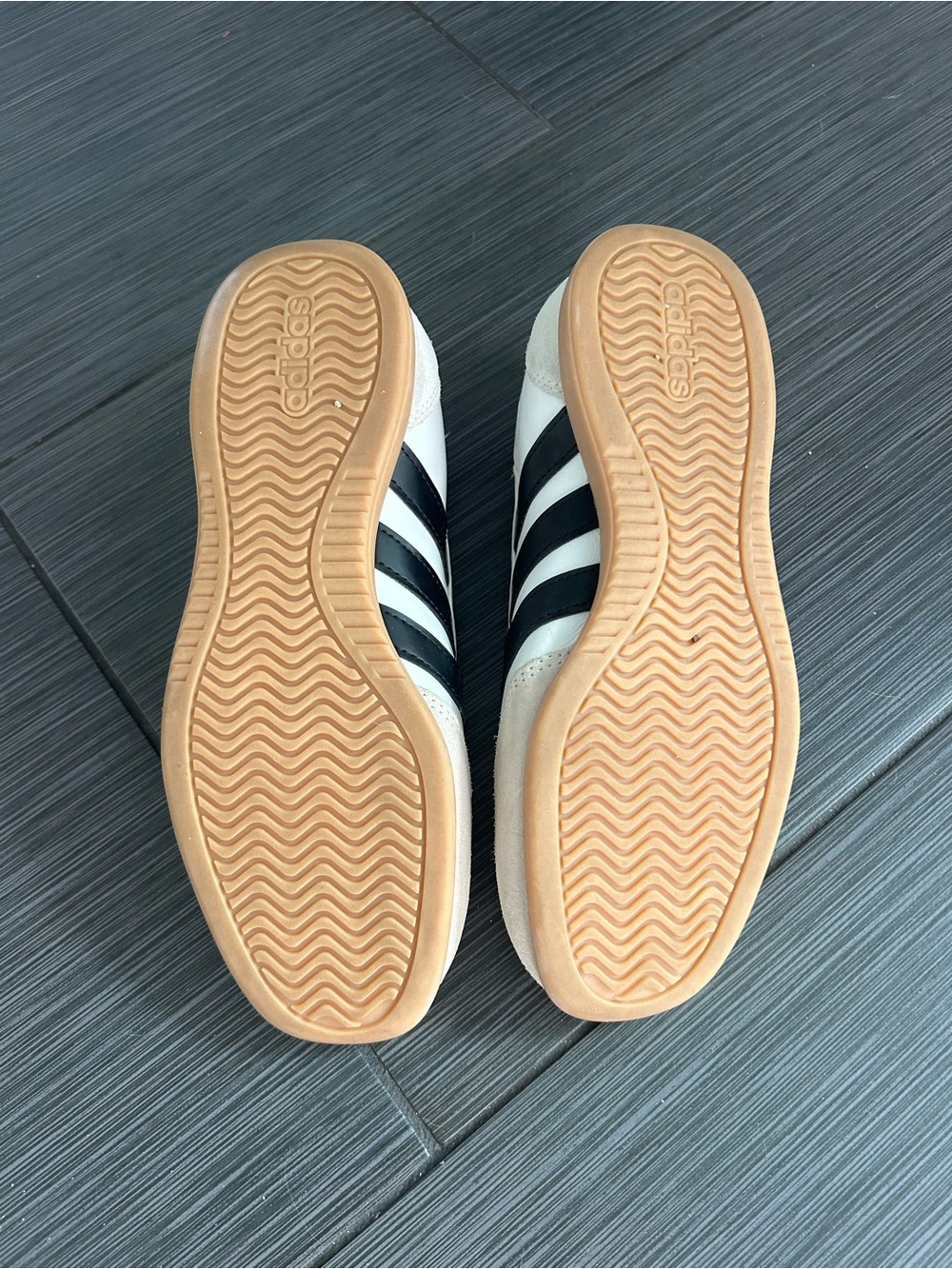 adidas Women's White Beige Mary Jane Sneakers - Picture 4 of 6